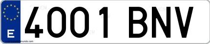 Ejemplo de matrícula española 4001 BNV