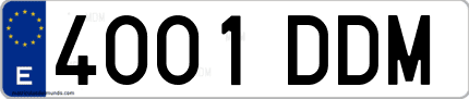 Ejemplo de matrícula de coche ordinaria 4001 DDM