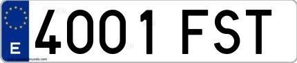 Ejemplo de matrícula española 4001 FST