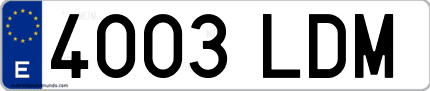 Ejemplo de matrícula de coche ordinaria 4003 LDM