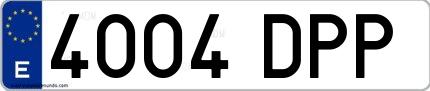 Ejemplo de matrícula española 4004 DPP