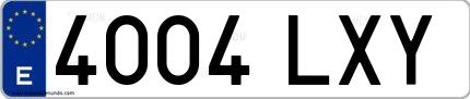 Ejemplo de matrícula española 4004 LXY