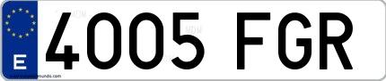 Ejemplo de matrícula española 4005 FGR