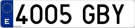 Ejemplo de matrícula española 4005 GBY