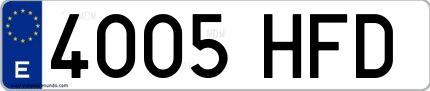 Ejemplo de matrícula española 4005 HFD