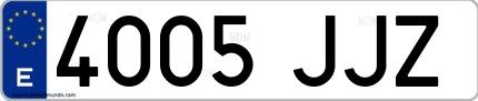 Ejemplo de matrícula española 4005 JJZ