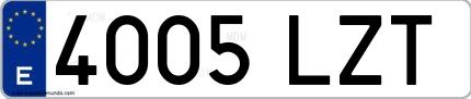 Ejemplo de matrícula española 4005 LZT