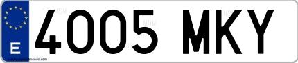 Ejemplo de matrícula española 4005 MKY