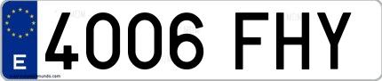 Ejemplo de matrícula española 4006 FHY
