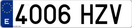 Ejemplo de matrícula española 4006 HZV