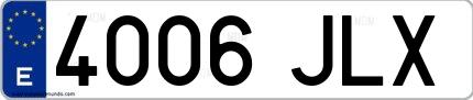 Ejemplo de matrícula española 4006 JLX