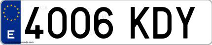 Ejemplo de matrícula española 4006 KDY