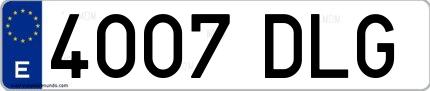 Ejemplo de matrícula española 4007 DLG