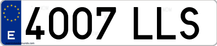 Ejemplo de matrícula de coche ordinaria 4007 LLS