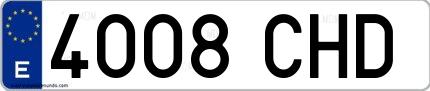 Ejemplo de matrícula española 4008 CHD