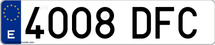 Ejemplo de matrícula de coche ordinaria 4008 DFC