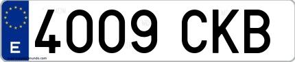 Ejemplo de matrícula española 4009 CKB