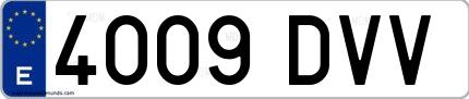 Ejemplo de matrícula española 4009 DVV