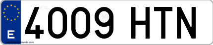Ejemplo de matrícula de coche ordinaria 4009 HTN