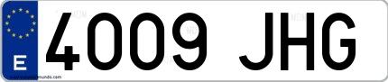 Ejemplo de matrícula española 4009 JHG