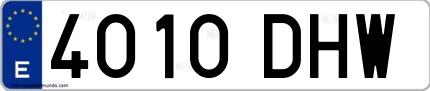 Ejemplo de matrícula española 4010 DHW