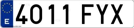 Ejemplo de matrícula española 4011 FYX