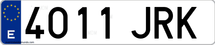 Ejemplo de matrícula de coche ordinaria 4011 JRK