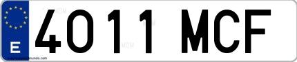 Ejemplo de matrícula española 4011 MCF