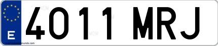 Ejemplo de matrícula española 4011 MRJ