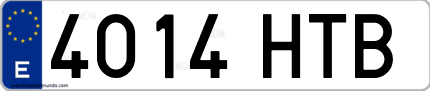 Ejemplo de matrícula de coche ordinaria 4014 HTB