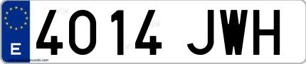 Ejemplo de matrícula española 4014 JWH