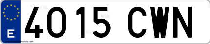 Ejemplo de matrícula de coche ordinaria 4015 CWN