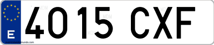 Ejemplo de matrícula de coche ordinaria 4015 CXF