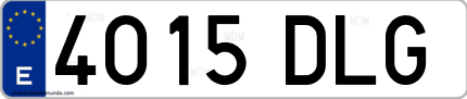 Ejemplo de matrícula de coche ordinaria 4015 DLG