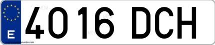 Ejemplo de matrícula española 4016 DCH