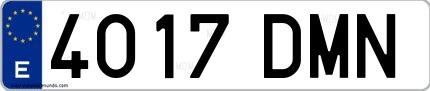 Ejemplo de matrícula española 4017 DMN