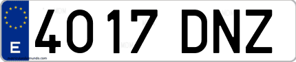 Ejemplo de matrícula de coche ordinaria 4017 DNZ