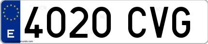 Ejemplo de matrícula española 4020 CVG
