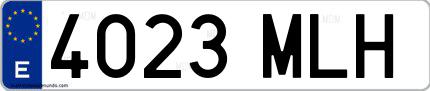 Ejemplo de matrícula española 4023 MLH