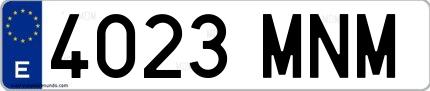 Ejemplo de matrícula española 4023 MNM