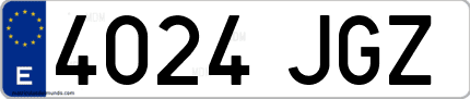 Ejemplo de matrícula de coche ordinaria 4024 JGZ