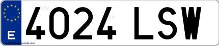 Ejemplo de matrícula española 4024 LSW