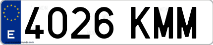 Ejemplo de matrícula de coche ordinaria 4026 KMM