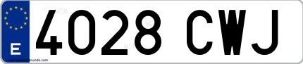 Ejemplo de matrícula española 4028 CWJ