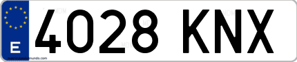 Ejemplo de matrícula de coche ordinaria 4028 KNX