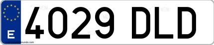 Ejemplo de matrícula española 4029 DLD