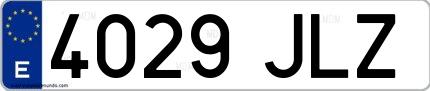 Ejemplo de matrícula española 4029 JLZ