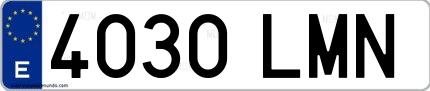 Ejemplo de matrícula española 4030 LMN
