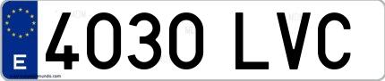 Ejemplo de matrícula española 4030 LVC