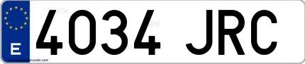 Ejemplo de matrícula española 4034 JRC